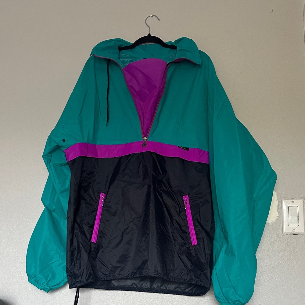 K-Way Green and Magenta Jacket